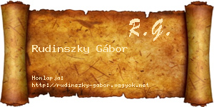 Rudinszky Gábor névjegykártya